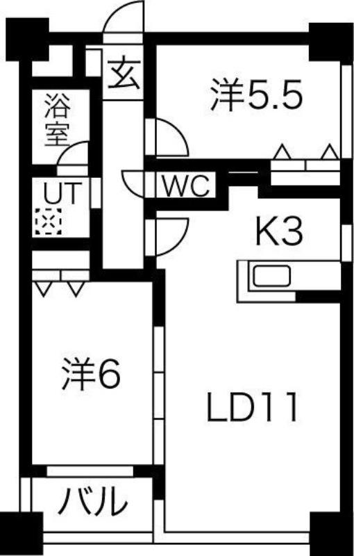 ノヴァシャトン(2LDK/7階)の間取り写真