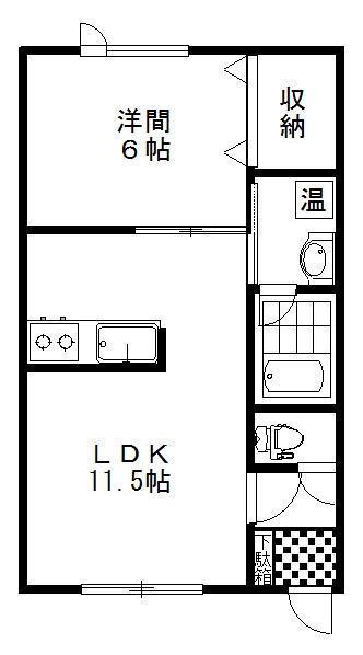 ベルフルール(1LDK/1階)の間取り写真
