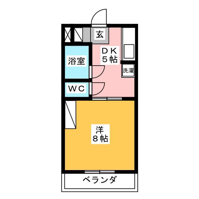 ヴィラ寺ヶ谷II(1DK/1階)の間取り写真