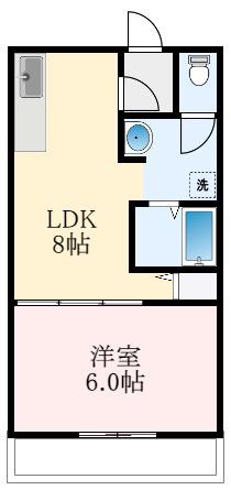 メビウス道明寺レジデンス西館(1LDK/3階)の間取り写真
