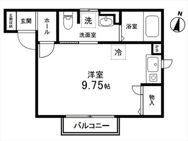 メゾンフルール(ワンルーム/2階)の間取り写真