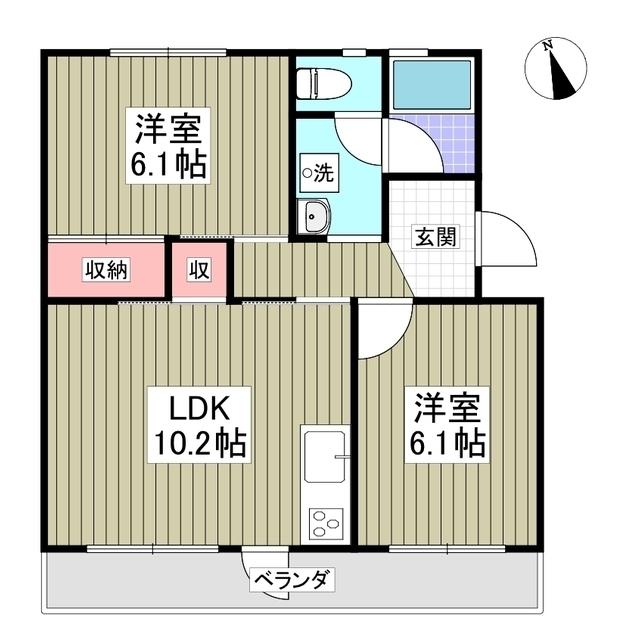 サンシャイン新真鍋(2LDK/1階)の間取り写真