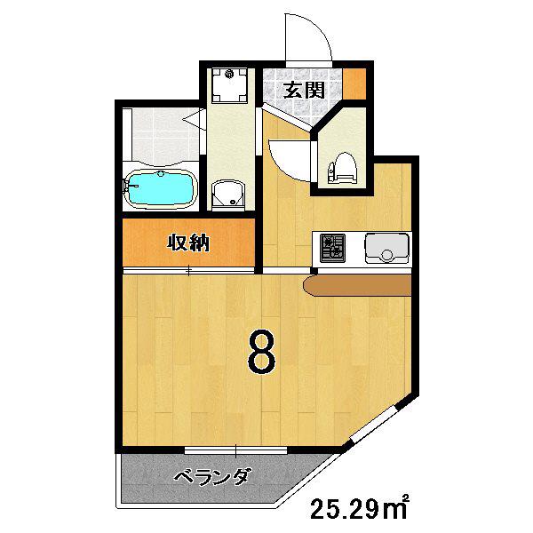 菊岡家 弁財天館(1K/10階)の間取り写真