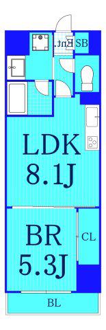 カンフォーラ(1LDK/8階)の間取り写真