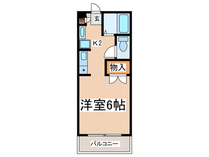 ノースヒルズ平和台(1K/1階)の間取り写真