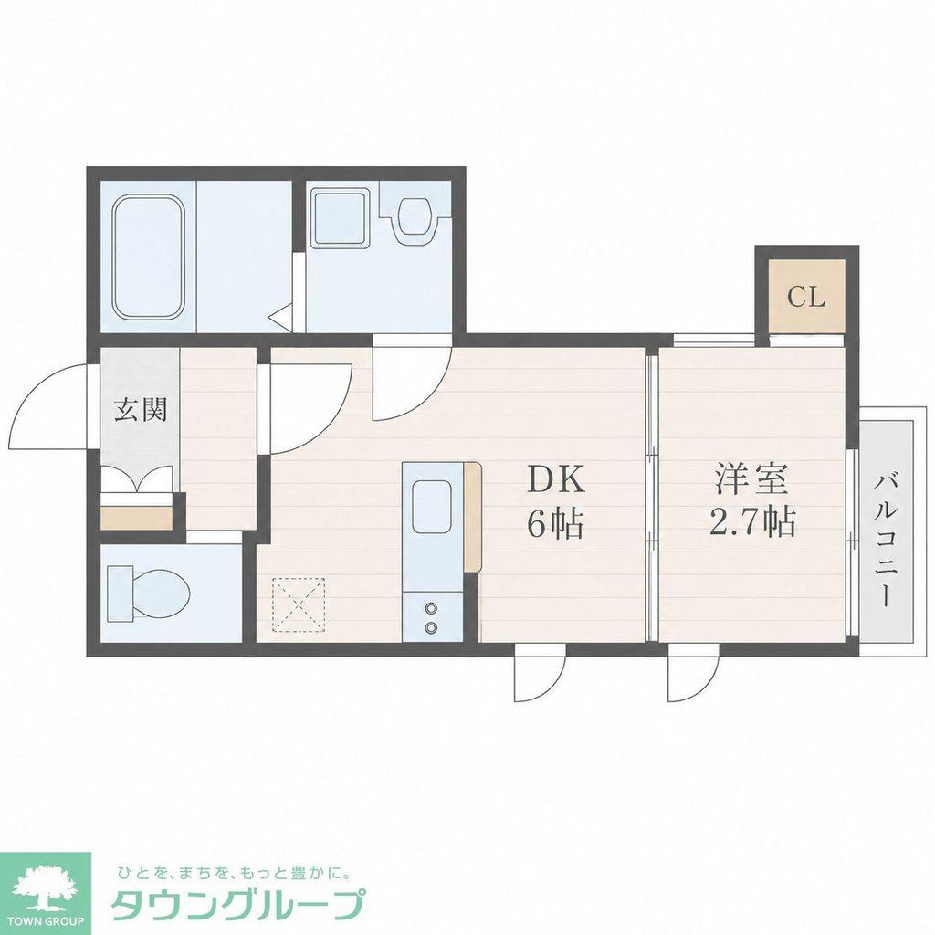 太子堂AP(1DK/2階)の間取り写真