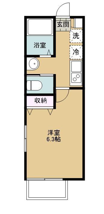 キャメル岩槻東町(1K/1階)の間取り写真