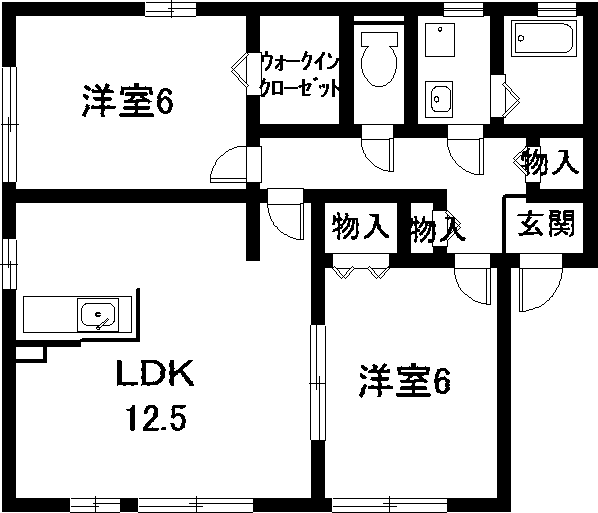 グレイスハセガワ(2LDK/1階)の間取り写真