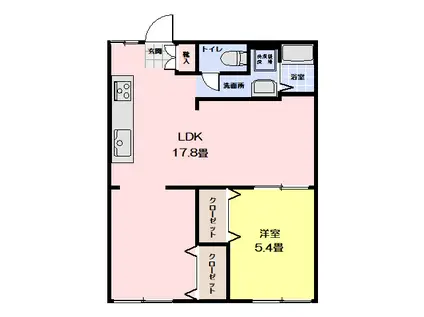 コーポ大神田(1LDK/1階)の間取り写真