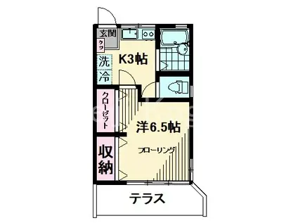 大岡山マンション(1K/1階)の間取り写真