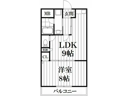ブランチ613(1LDK/1階)の間取り写真