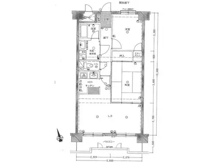 サンロード広瀬川(2LDK/7階)の間取り写真