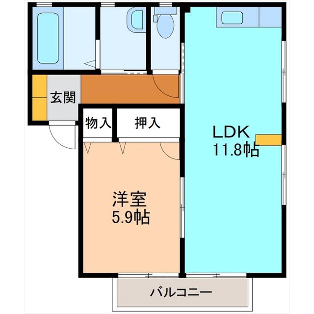 メゾンアルク(1LDK/2階)の間取り写真