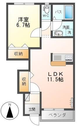 サニーパレス1番館(1LDK/1階)の間取り写真