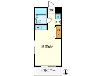 コーポ富士見(ワンルーム/2階)の間取り写真