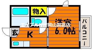 エイトライフアクアマリン(1K/1階)の間取り写真