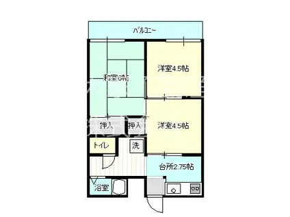 みやまハイツ(3K/2階)の間取り写真