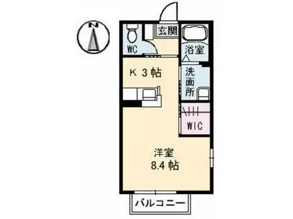 メゾンKAWANISHI(1K/2階)の間取り写真