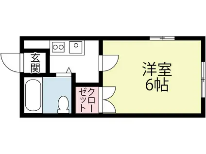 ハイムドルフィン(1K/2階)の間取り写真