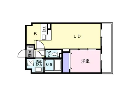 グラース(1LDK/4階)の間取り写真
