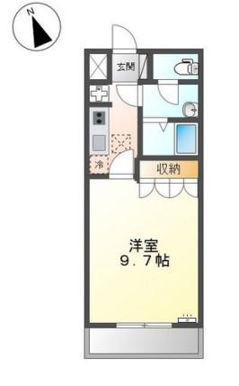 メゾンホリコシ1(1K/1階)の間取り写真