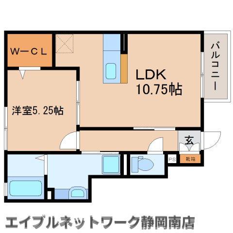 アジュールII(1LDK/1階)の間取り写真