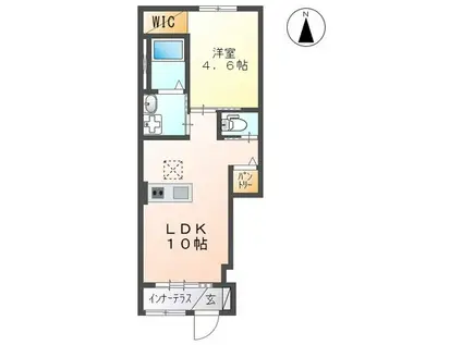 レイクルイーズ(1LDK/1階)の間取り写真