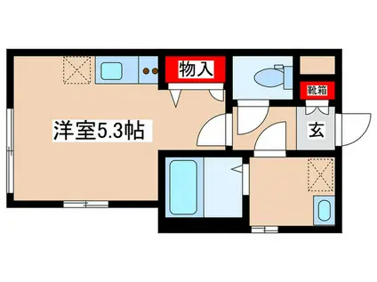 フォレストメゾンパーシモンI(ワンルーム/1階)の間取り写真
