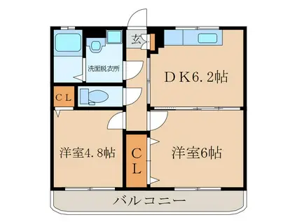 WINWINマンション(2DK/3階)の間取り写真