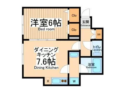 マイスターハウス川崎(1DK/1階)の間取り写真