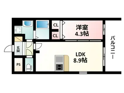 プレサンス新大阪ヴィガ(1LDK/10階)の間取り写真
