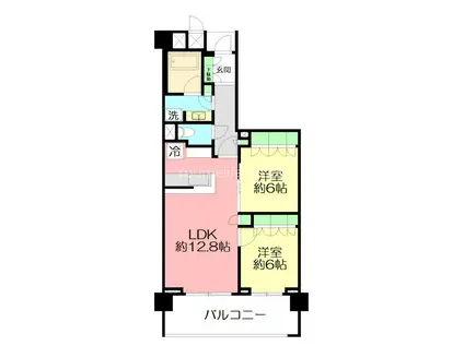 ザ・パークハウス鎌倉若宮大路(2LDK/3階)の間取り写真