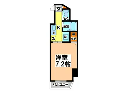 三鷹ライトマンション(1K/7階)の間取り写真