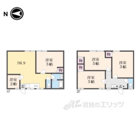 コーポリリー(4LDK/1階)の間取り写真