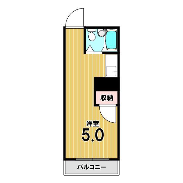ワークスマンション(ワンルーム/2階)の間取り写真