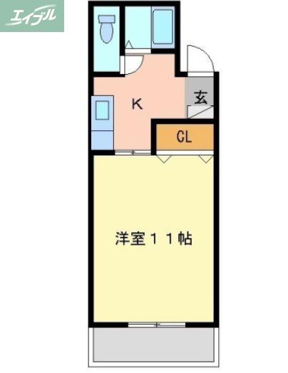 ウルルST.BUILD(1K/3階)の間取り写真