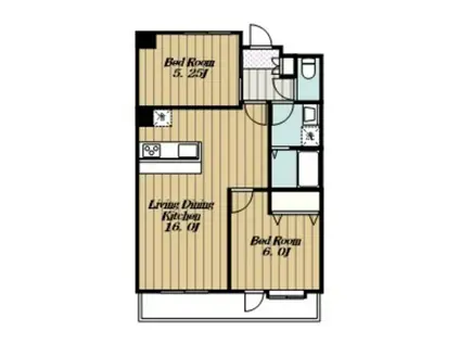 スマイル・コート本厚木(2LDK/3階)の間取り写真