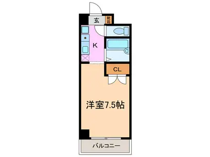 ブリーズIII(ワンルーム/3階)の間取り写真