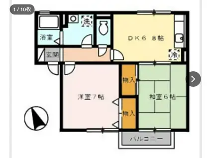 コーポWADA(2DK/2階)の間取り写真