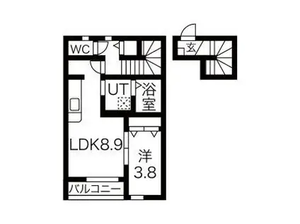 オリーブ5番館(1LDK/2階)の間取り写真