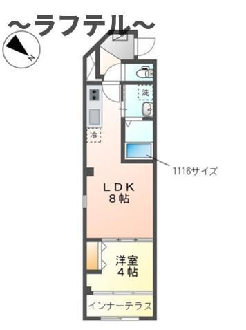 サウダージ(1LDK/1階)の間取り写真