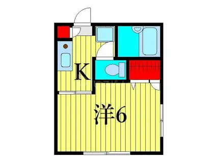 リバティ・プレイス(1K/2階)の間取り写真