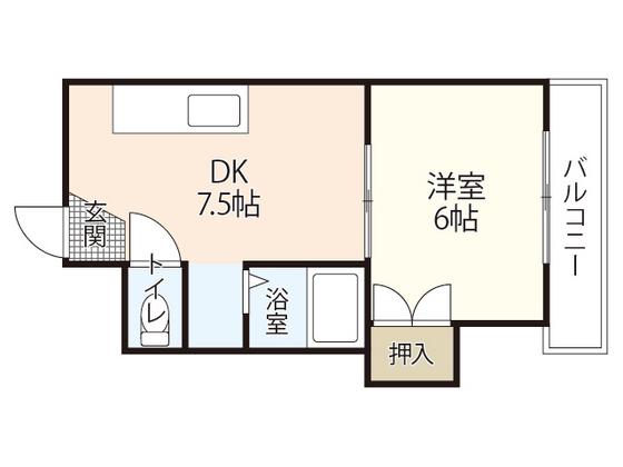 ランドマーク高須(1DK/5階)の間取り写真