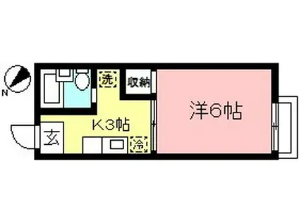 TMJコーポ(1K/1階)の間取り写真
