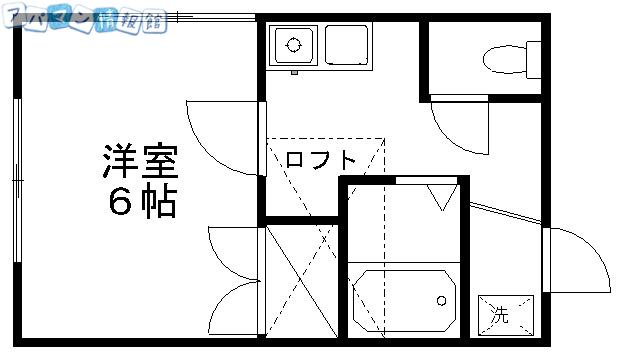 ハイツTOKIO(1K/2階)の間取り写真