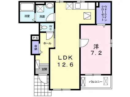 イーハトーブ I(1LDK/1階)の間取り写真