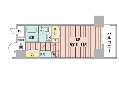 プライマル札幌北4条(1K/6階)の間取り写真