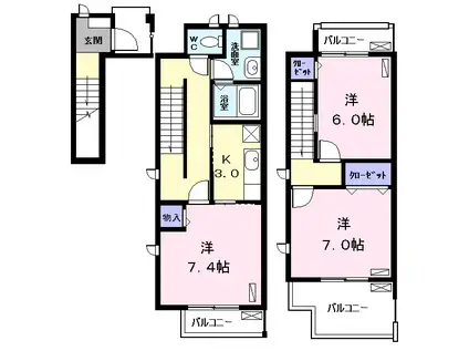 ニュー昇寿(2LDK/1階)の間取り写真