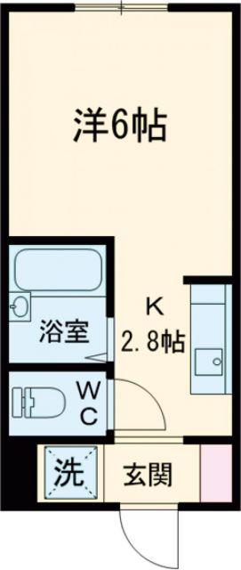 レジデンス大川(1K/1階)の間取り写真