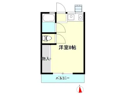 ベルダアルボ(ワンルーム/2階)の間取り写真